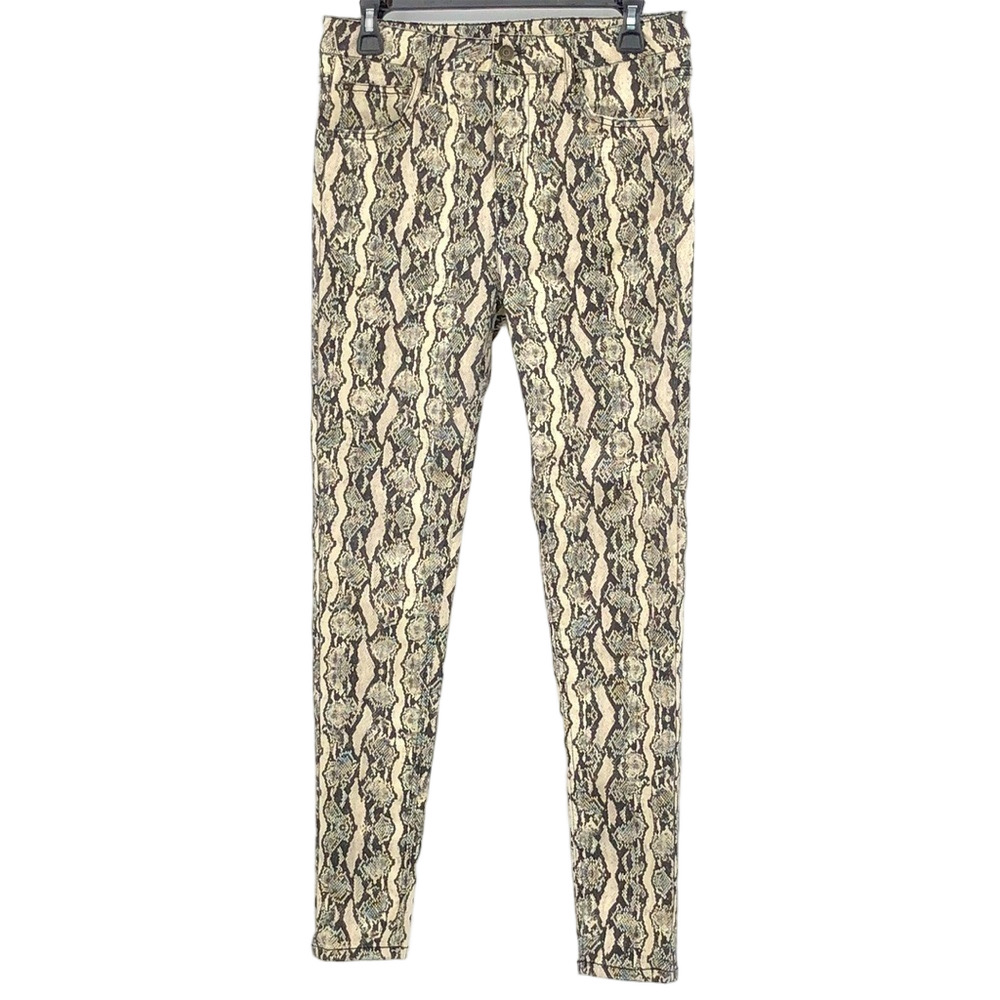 Wild Fable Black and Tan Snakeskin Print Skinny Jeans Jegging Size 8 Waist 30”